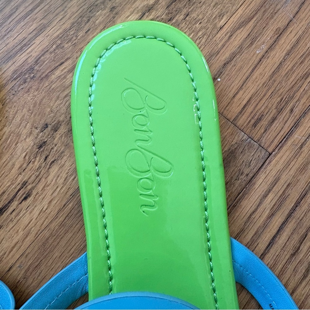 Tory Burch x BonBon Women's Miller Sandals Pineapple Blueberry Green Blue 10 - Picture 4 of 11